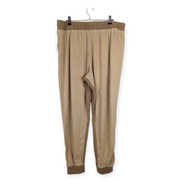 Splendid Women's Camel Suede Textured Contrasting Joggers Size XL NWT - Picture 5 of 9